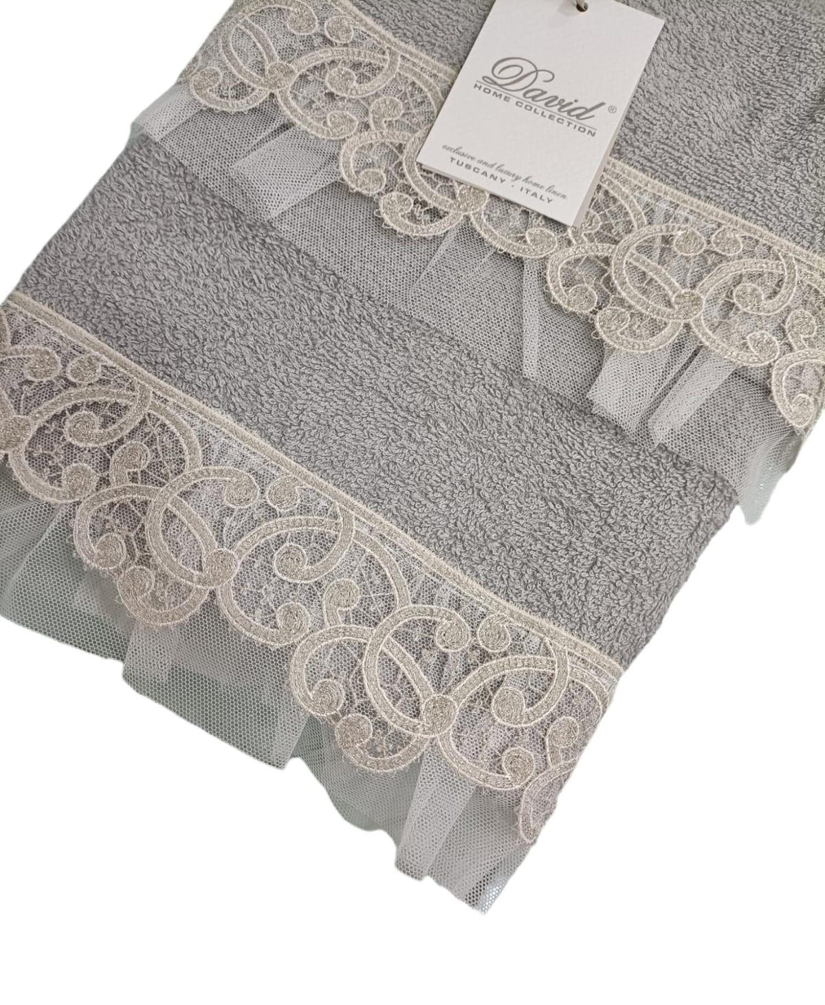 Set Asciugamani 1+1 David Cigno Spugna di Cotone - The King Luxury