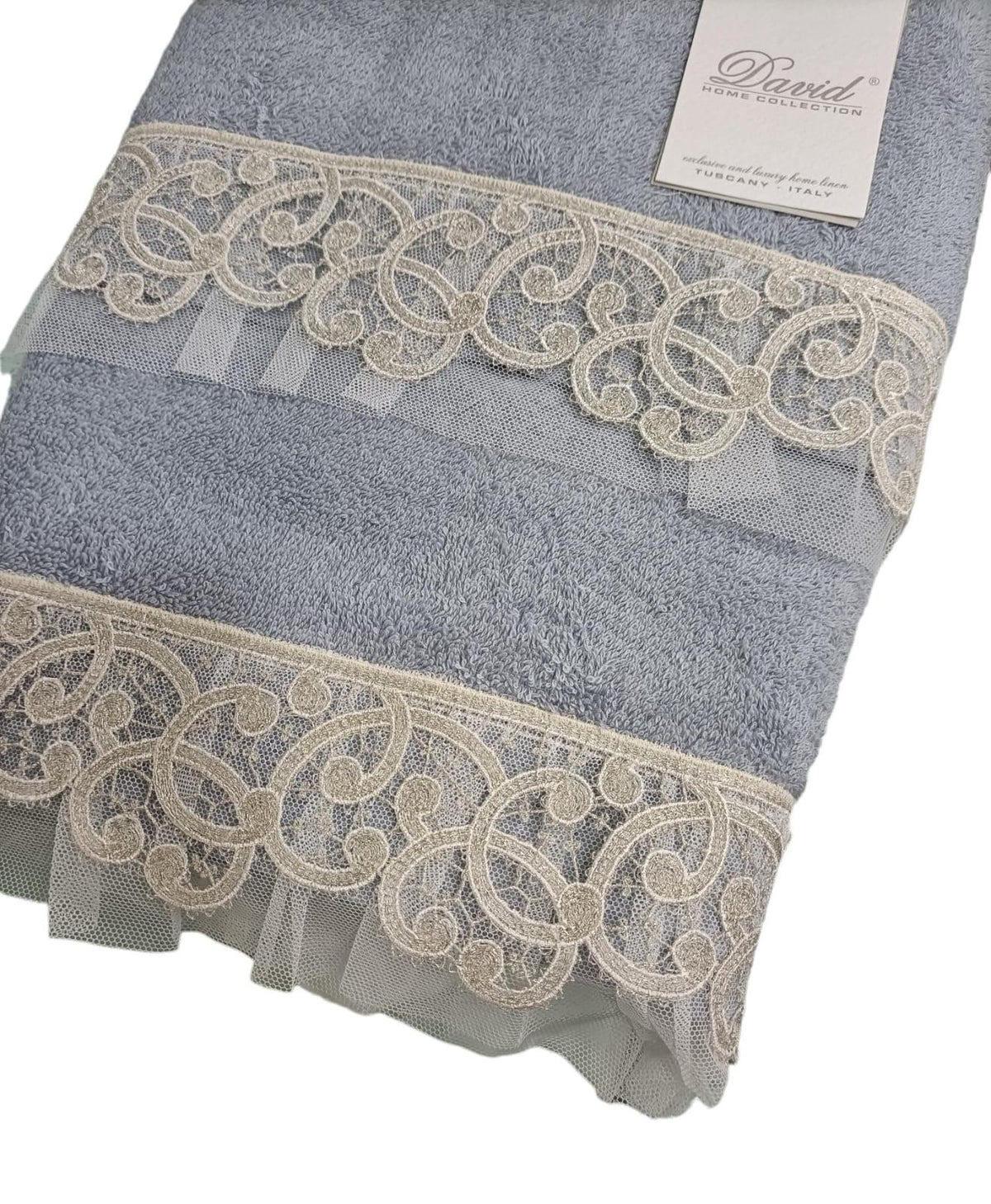 Set Asciugamani 1+1 David Cigno Spugna di Cotone - The King Luxury