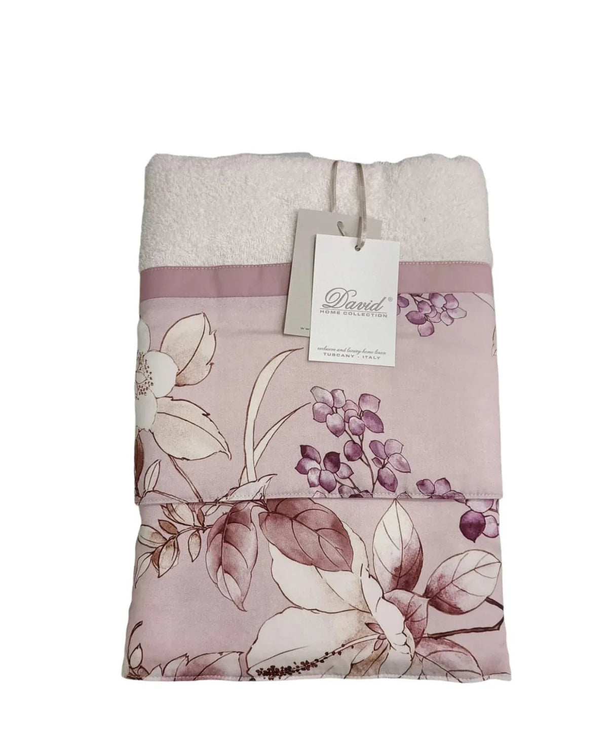 Set Asciugamani 1+1 David Flowers Spugna di Cotone - The King Luxury