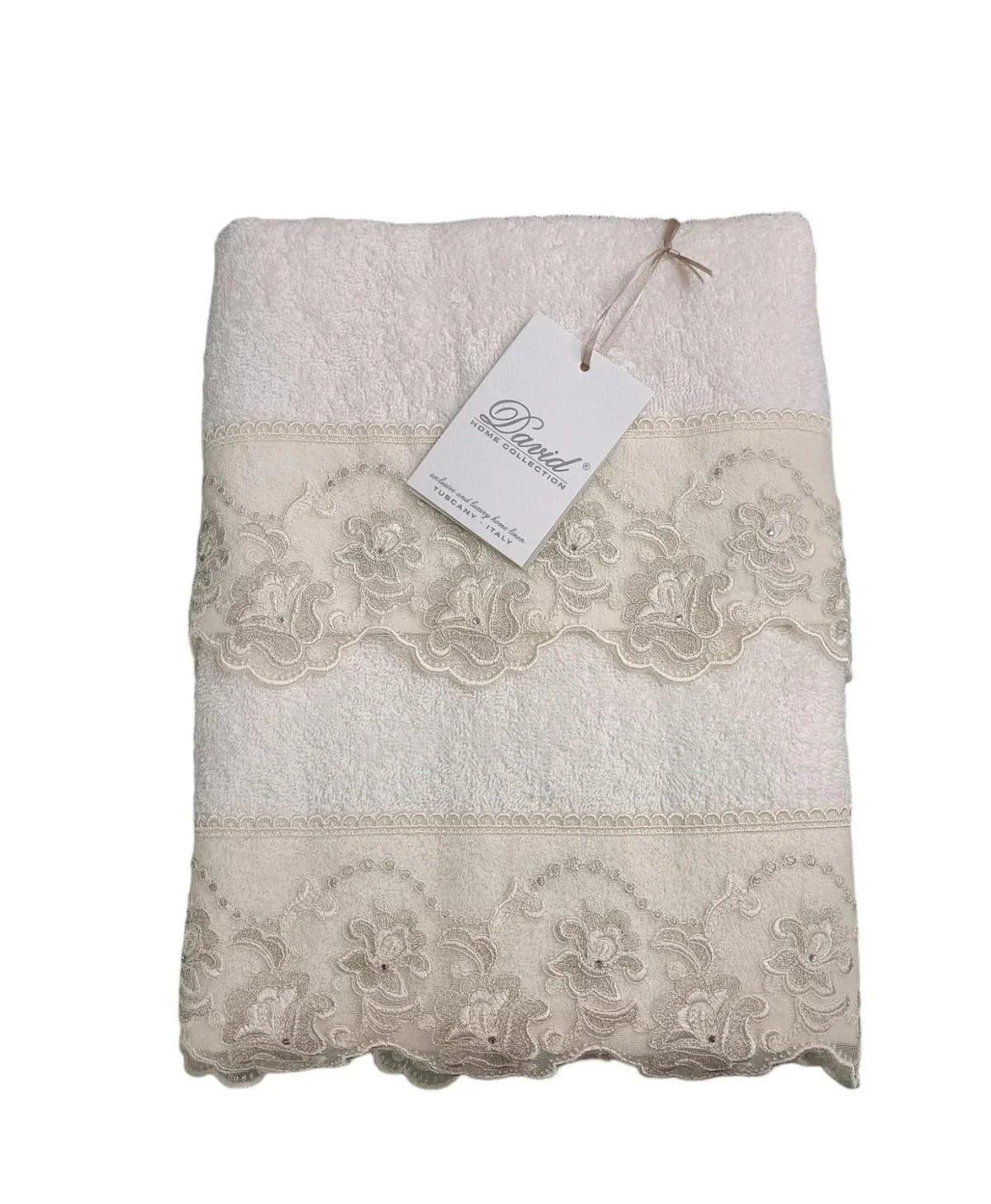 Set Asciugamani 1+1 David Pizzo Nuovo Spugna di Cotone - The King Luxury
